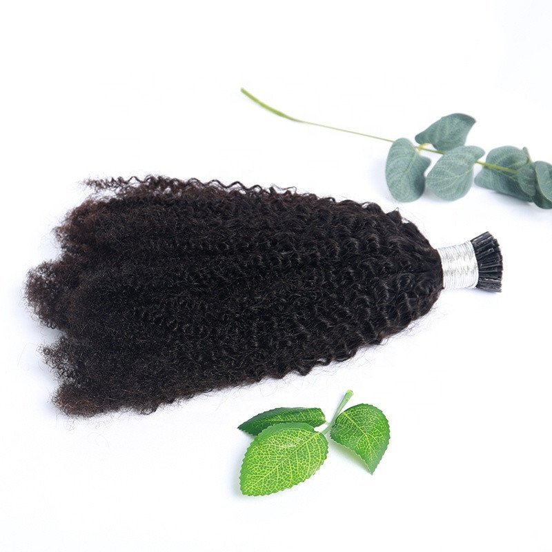 Indian/Cambodian/Brazilian/Burmese 4A 4B 4C Kinky Curly  I Tips  Extensions  I Tip Hair Extensions