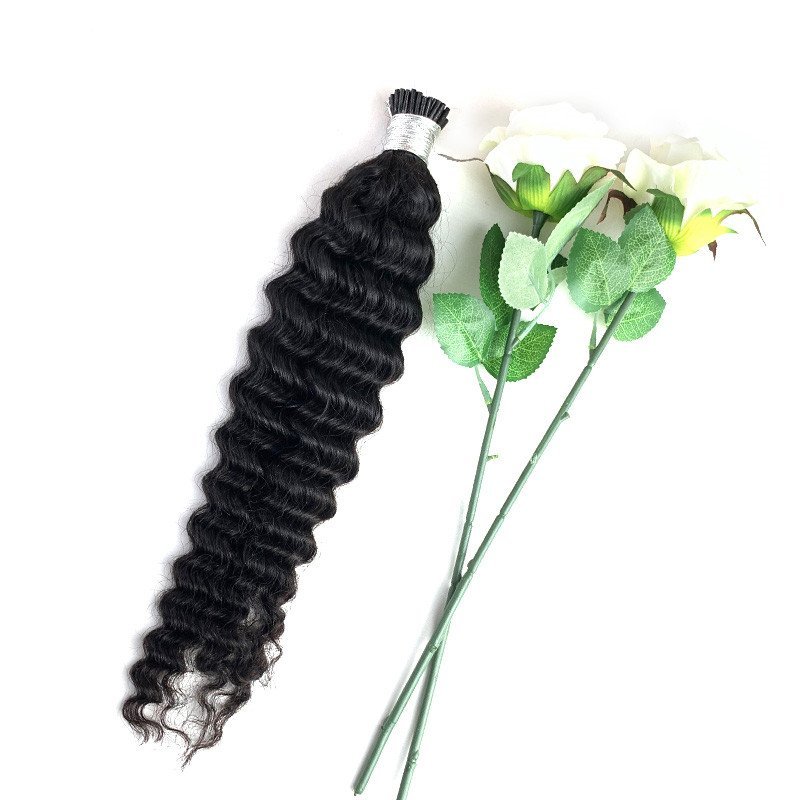 Deep Wave I Tip Hair Extensions I Tip Human Hair Extensions I-Tip Kinky Raw Hair Extension