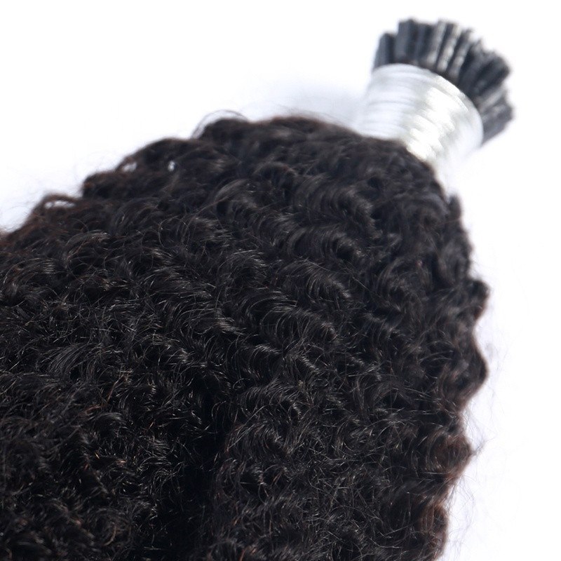 Natural  4B 4C Virgin Hair I Tip  Afro Kinky Curly  100G/Bundle I Tip Human Hair Extensions For Women