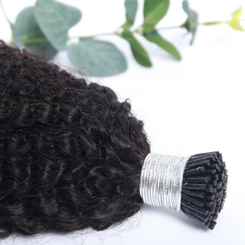 Natural  4B 4C Virgin Hair I Tip  Afro Kinky Curly  100G/Bundle I Tip Human Hair Extensions For Women