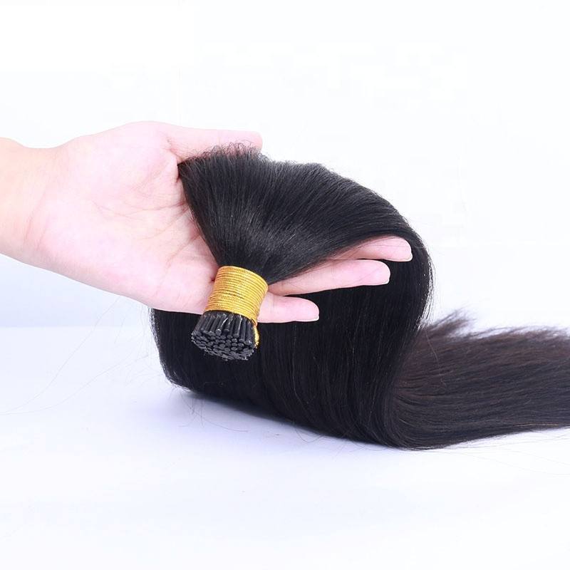 Remy Hair I Tips Virgin Hair Double Strand Yaki Straight Natural Hair Extensions Wholesale Price