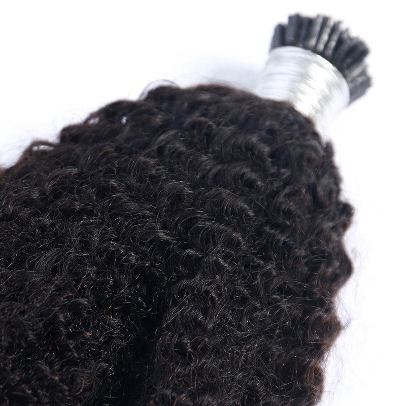 Mongolian Hair I Tip Extensions Afro Kinky Curly 100% Human Virgin Hair 4B 4C Kinky Curly I Tip Hair Extensions