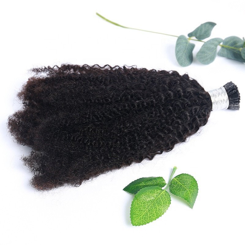 Wholesale Afro Kinky Curly I Tips Kinky Curly I Tip Hair Extensions Human Virgin Brazilian I Tip Hair Extensions