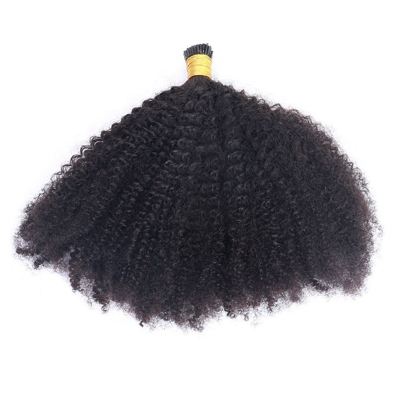 Afro Kinky Curly Doubl Drawn Mongolian Hair Extent I Tip