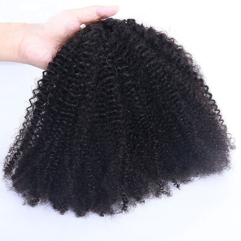 Afro Kinky Curly I Tip Microlinks 100% Human Virgin Hair Weave Bundles Brazilian I Tip Hair Extensions Natural Black Pwigs