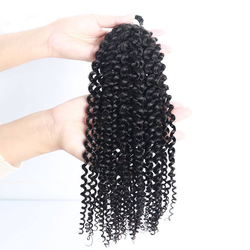 4A Kinky Curly I Tip Hair Extensions 100% Mongolian Virgin Human Hair Bundles I Tip Microlinks For Black Women Pwigs