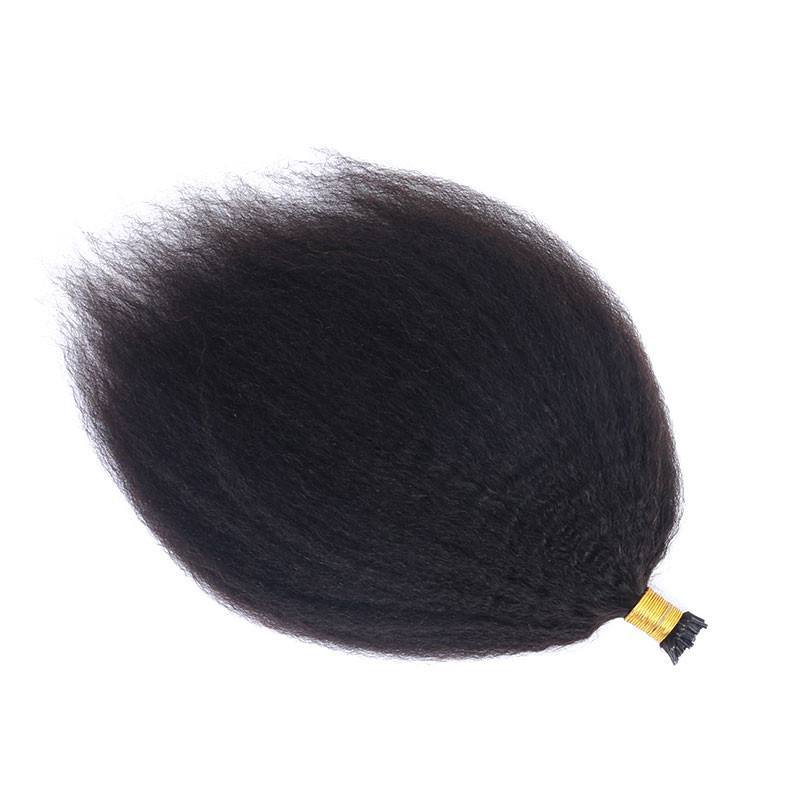 Kinky Straight I Tip Microlinks Hair Extensions 100% Human Virgin Hair Weave Bundles Brazilian I Tip Hair Extensions Pwigs