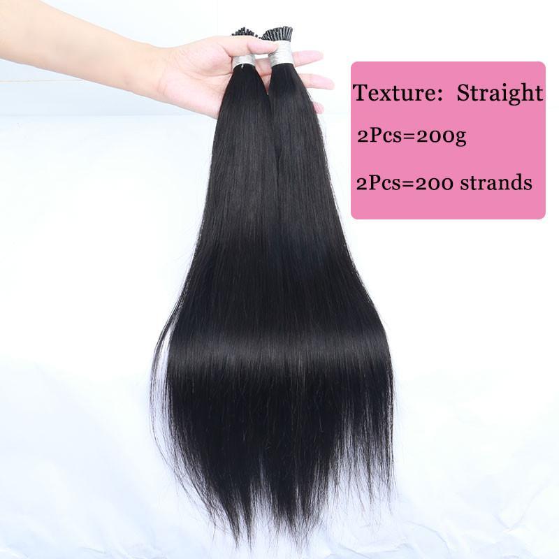 Brazilian Silk Straight I Tip Microlinks Hair Extensions Human Hair For Black Women I Tip Virgin Hair Extensions Pwigs