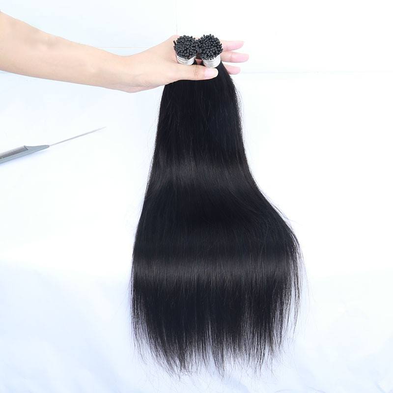 Brazilian Silk Straight I Tip Microlinks Hair Extensions Human Hair For Black Women I Tip Virgin Hair Extensions Pwigs