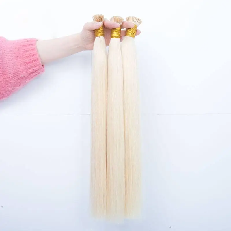 613 Blonde Straight Human Hair I Tip Microlinks Hair Extension Brazilian Virgin Hair Bulk I Tip Hair Extensions Pwigs