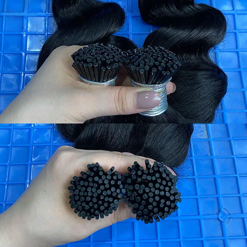 Loose Wave I Tip Hair Extensions Microlink Human Hair Extensions For Black Women Brazilian Virgin Bulk Hair Bundles Pwigs