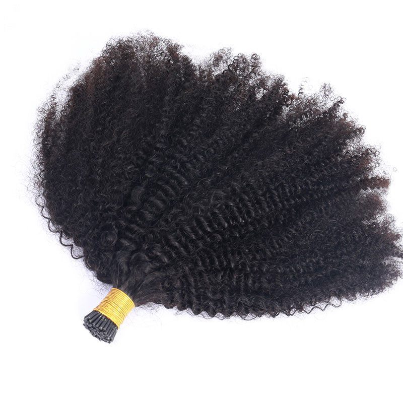 4B 4C Afro Kinky Curly I Tip Microlinks Hair Extensions Brazilian Virgin Human Hair Weave Bundles I Tip Extension 3S Pwigs
