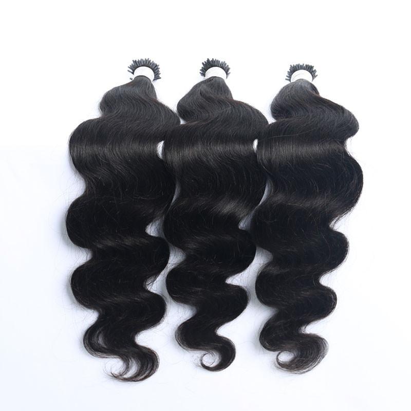Body Wave Microlinks I Tip Hair Extensions Indian Natural Wavy Virgin Bulk Hair For Women 100% Human Hair For Salon Pwigs