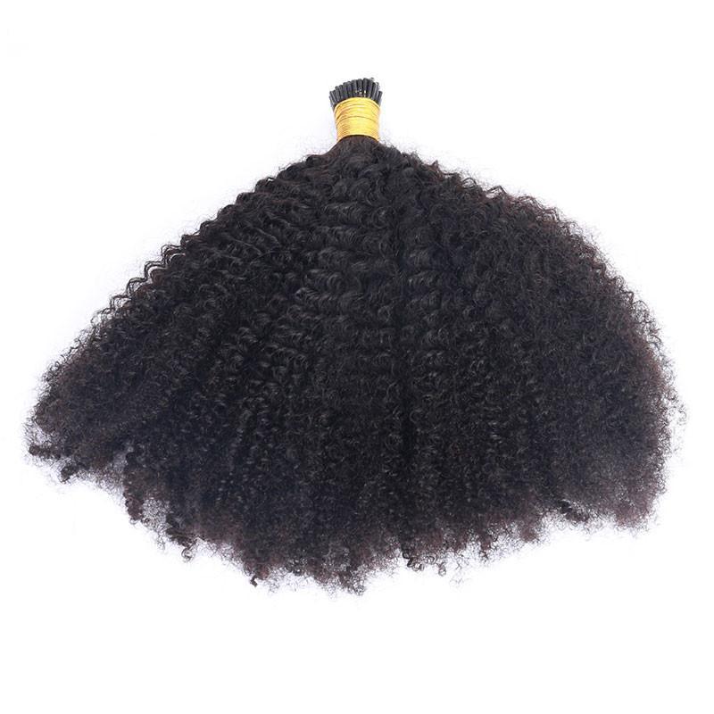 Afro Kinky Curly Coily Microlinks I Tip Hair Extensions Human Hair For Black Women 4B 4C Salon Brazilian Virgin Hair Pwigs