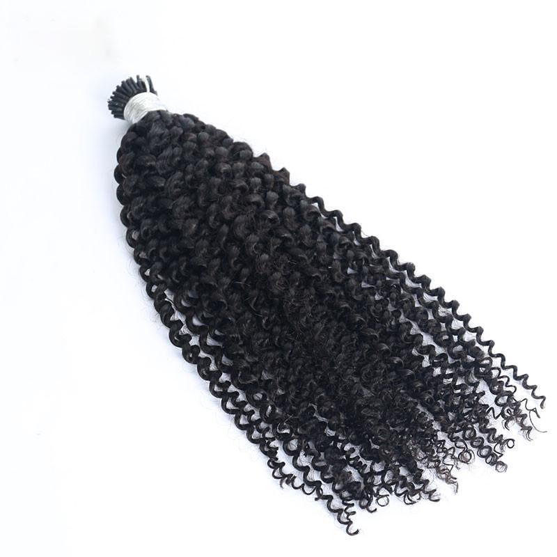 4A Kinky Curly I Tip Hair Extensions 100% Mongolian Virgin Human Hair Bundles I Tip Microlinks For Black Women Pwigs