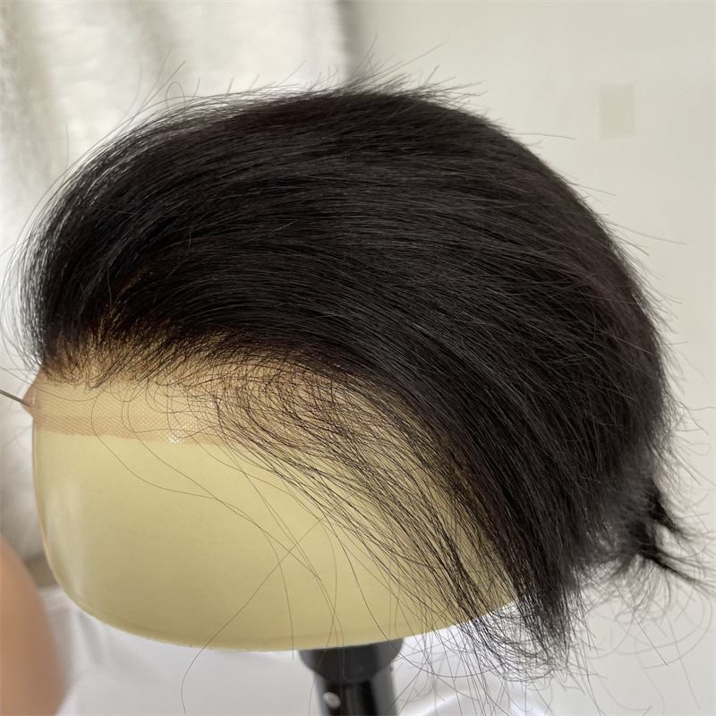 Mens Toupee HD Hair Replacement SystemsSwiss Lace 100%Human hair All by Hand Tied