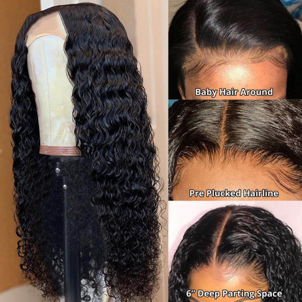 28 30 Inch Deep Wave Wig Curly HD Invisible Swiss Transparent Lace Frontal Wigs Human Hair Wigs For Black Women Pre Plucked With Baby Hiar