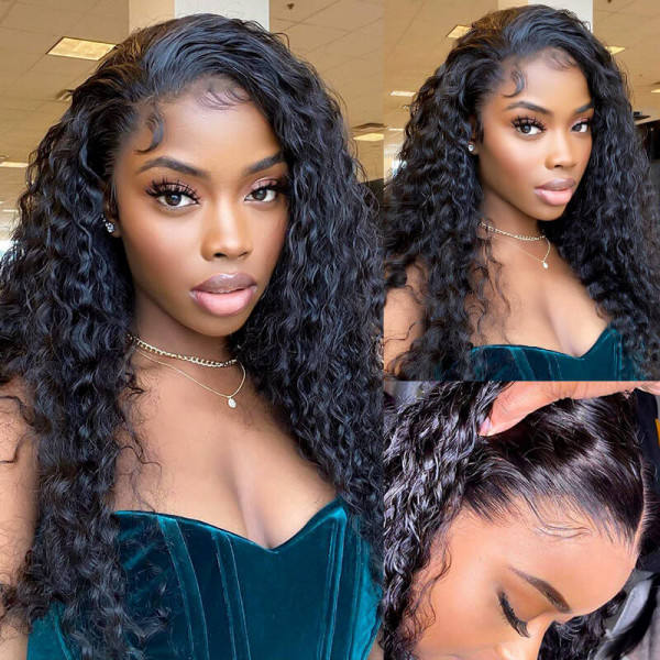 28 30 Inch Deep Wave Wig Curly HD Invisible Swiss Transparent Lace Frontal Wigs Human Hair Wigs For Black Women Pre Plucked With Baby Hiar