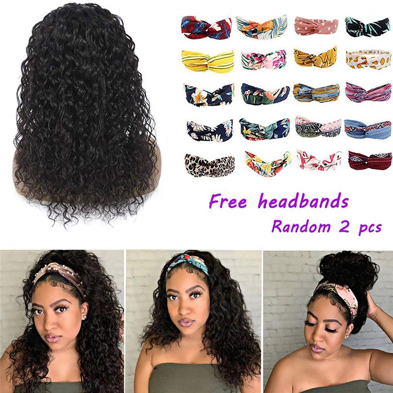 Headband Wig Human Hair Water Wave Headband Wigs For Black Women Brazilian Virgin Hair Wet and Wavy Headband Wig