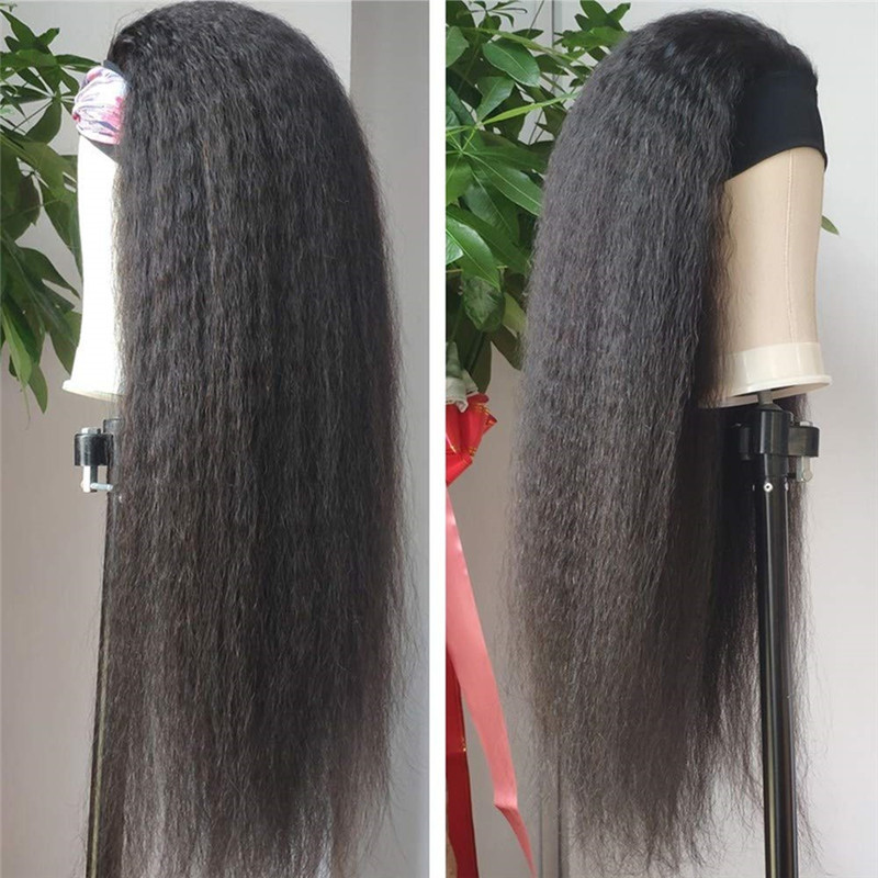 Kinky Straight Headband Wig Human Hair Brazilian Virgin Hair Headband Wigs Human Hair for Black Women