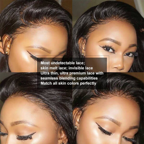 Light Yaki Straight HD Swiss Transparent Lace Wigs Brazilian Remy Hair 13x4 13x6 Lace Front Human Hair Wigs With Baby Hair Bleached Knots Pre-Plucked