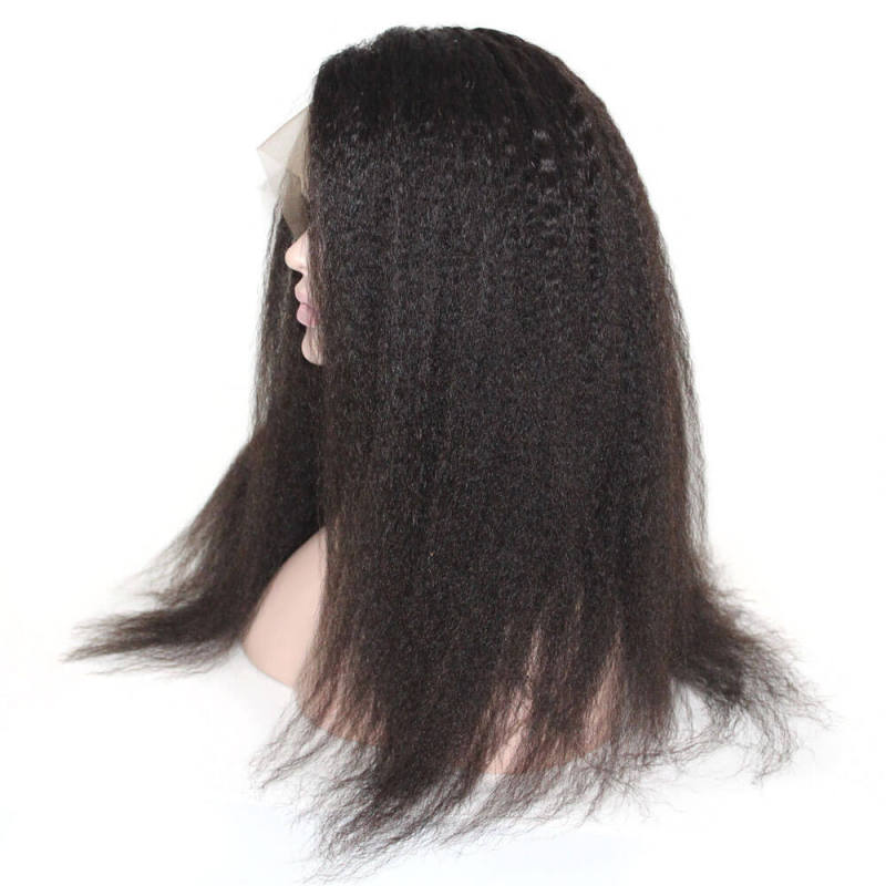 Kinky Straight Human Hair Wigs HD Swiss Transparent Lace Front Human Hair Wigs Peruvian Pre Plucked 13x4 Lace Front Wigs For Black Women Glueless Remy