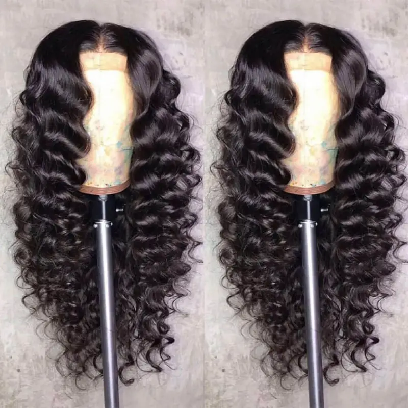 Loose Deep Wave Wigs HD Swiss Transparent Lace Front Human Hair Wigs Peruvian Pre Plucked 13x4 Lace Front Wigs For Black Women Glueless Remy Hair