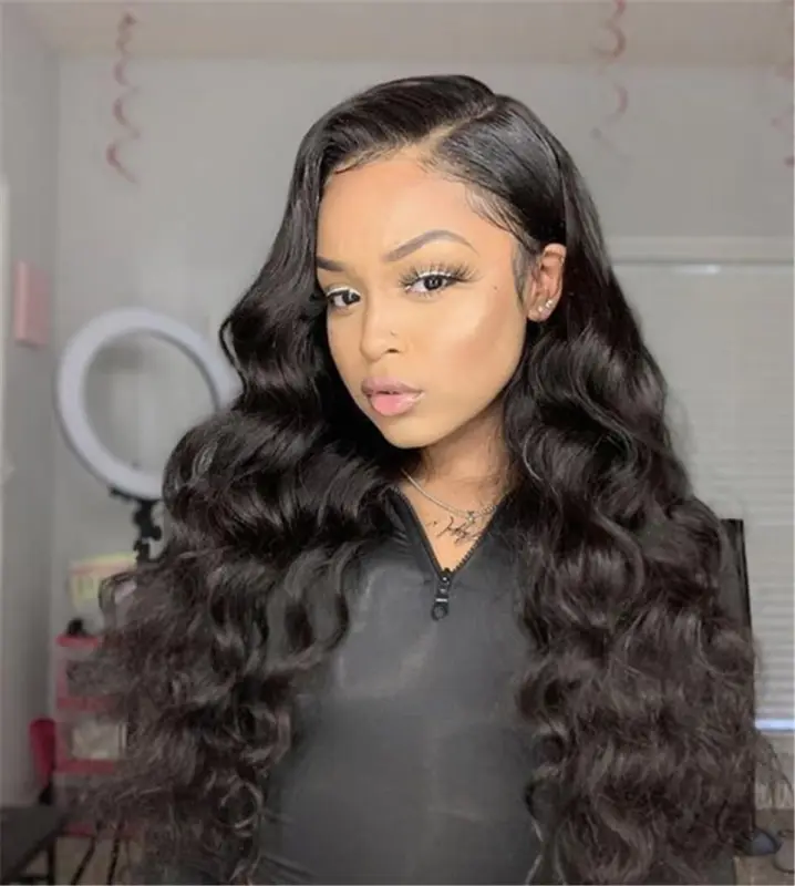 Loose Wave Invisible HD Transparent Lace Front Human Hair Wigs Brazilian Human Hair Remy Lace Frontal Wig Pre-Plucked Closure Wig for Women