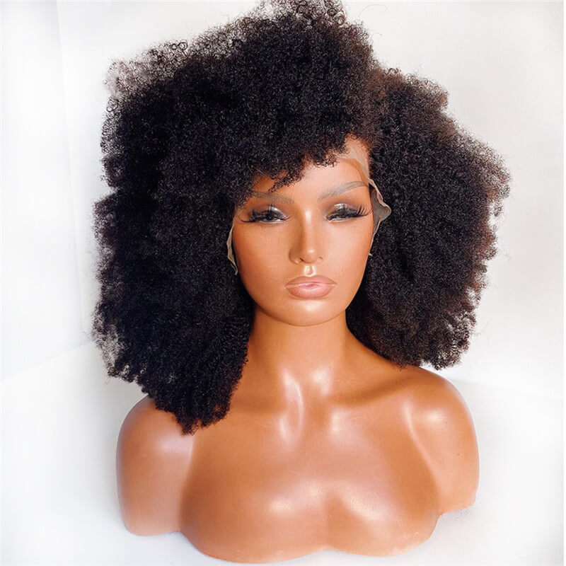 4B 4C Afro Kinky Curly Wig HD Swiss Transparent Lace Front Wig Deep Part 13x6 Lace Front Wig Human Hair Pre Plucked Remy Brazilian Lace Frontal Wigs