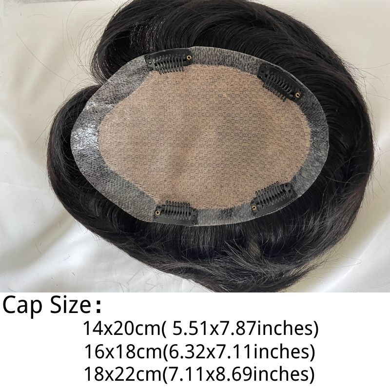 Men Toupee Silk Base Wigs For Men Short Hair PU Silk Base Toupee Human Hair Toupee For Men Hair pieces Transparent skin Hair Replacement Natural Hair