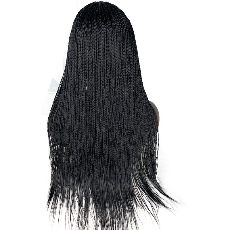 Black Color Hair Braided Box Braids Wigs High Temperature Fiber Hair Synthetic Lace Front Wig For Women Lace Wigs