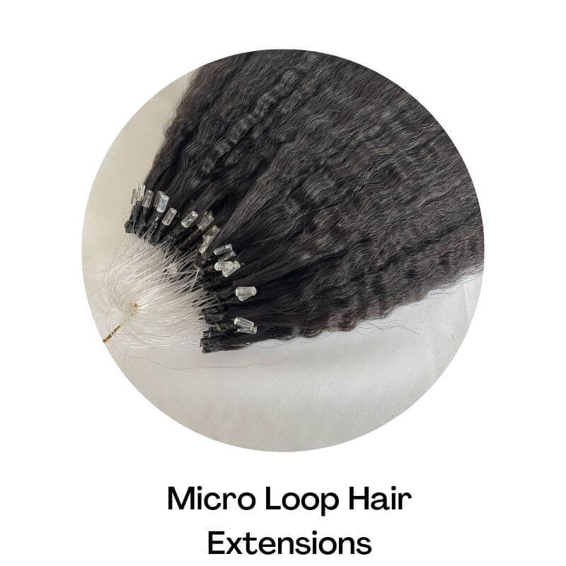 Kinky Straight Loop Human Hair Extensions Brazilian Virgin Hair Micro Ring Extensions I Tip Microlinks Human Hair Extensions