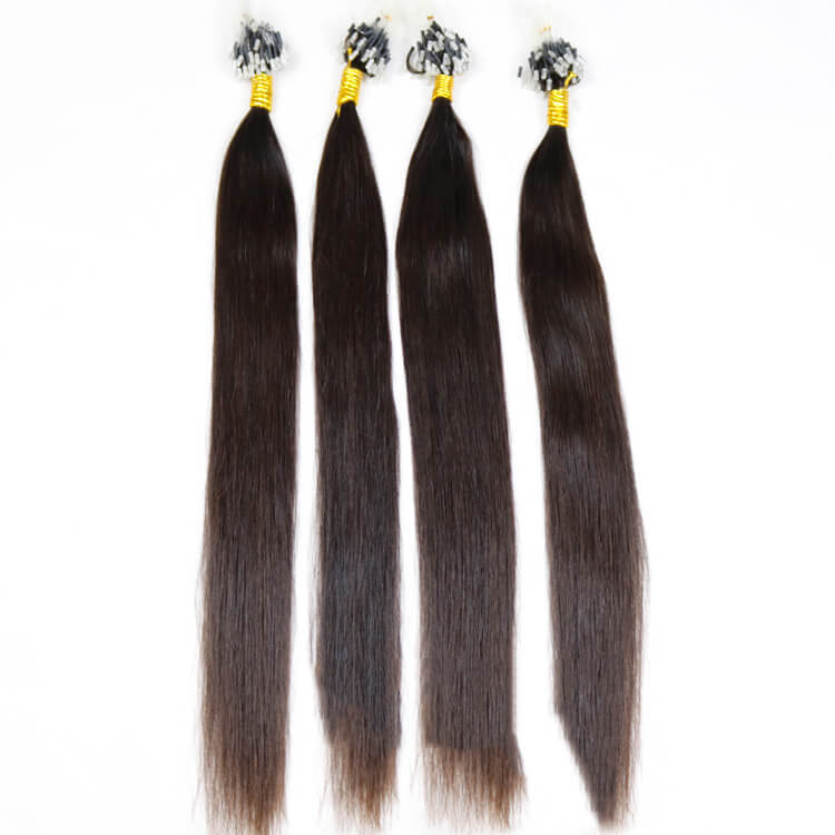 Straight Micro Bead Hair Extensions Non-Remy Micro Loop Human Hair Extensions Micro Ring Extensions 1B#