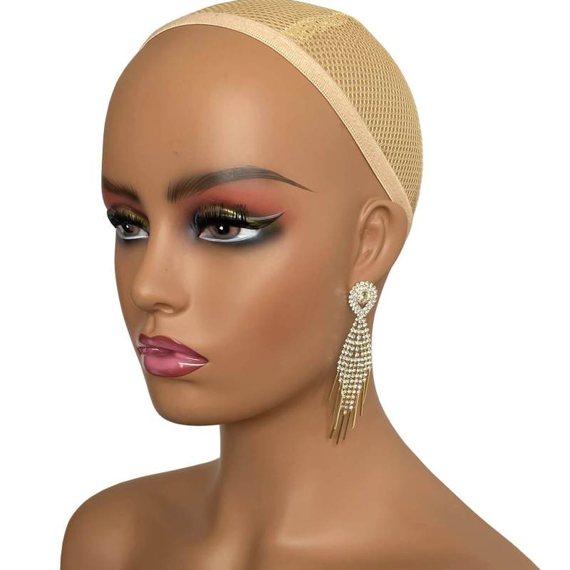 Realistic Female PVC Mannequin Head With Make Up Face and Shoulders Display Manikin Head Bust for Wigs,Makeup,Hats,Sunglasses Beauty Accessories