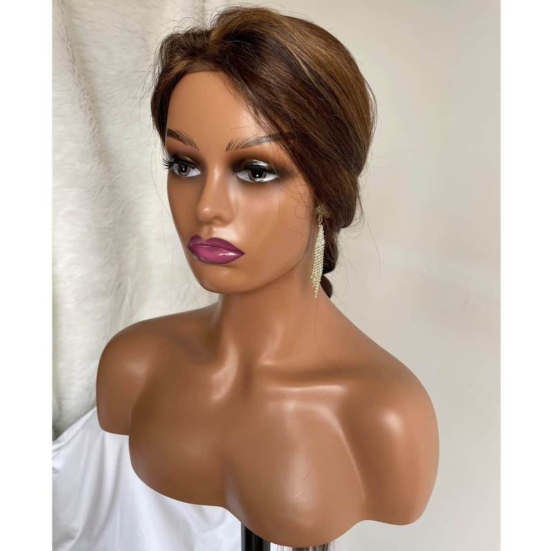 PWig Mannequin Heads 3Colors  Bust Female Realistic Manikin Head with Face and Shoulders for Wigs Beauty Accessories Displaying