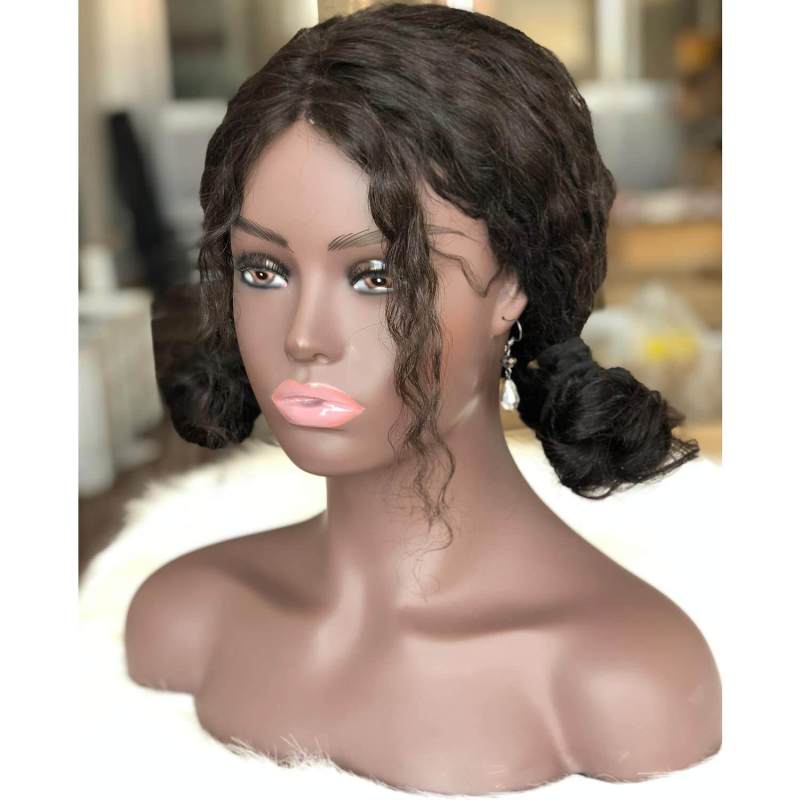 Realistic Female Mannequin Head with Shoulder Manikin PVC Head Bust Wig Head Stand with Makeup for Wigs Display Making,Styling,Sunglasses,Necklace Ear