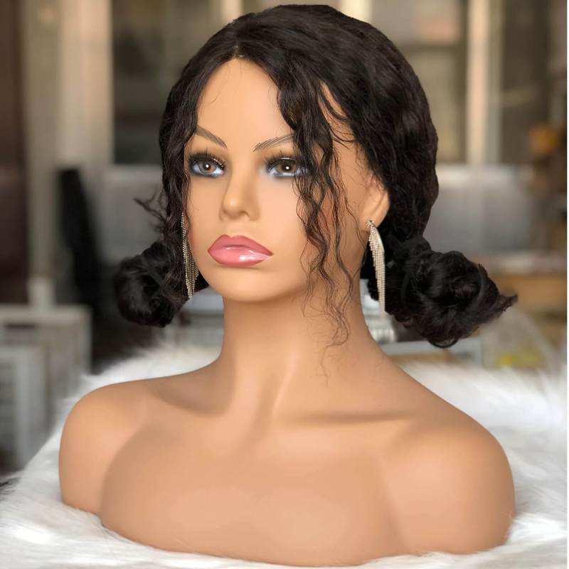 Realistic Female Mannequin Head with Shoulder Manikin PVC Head Bust Wig Head Stand with Makeup for Wigs Display Making,Styling,Sunglasses,Necklace Ear