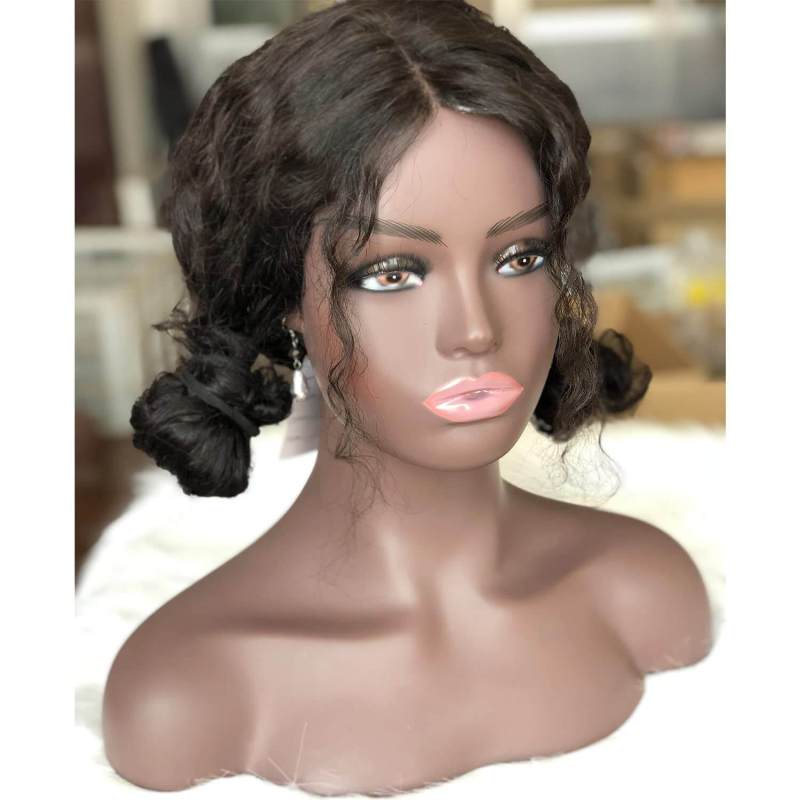 Realistic Female Mannequin Head with Shoulder Manikin PVC Head Bust Wig Head Stand with Makeup for Wigs Display Making,Styling,Sunglasses,Necklace Ear