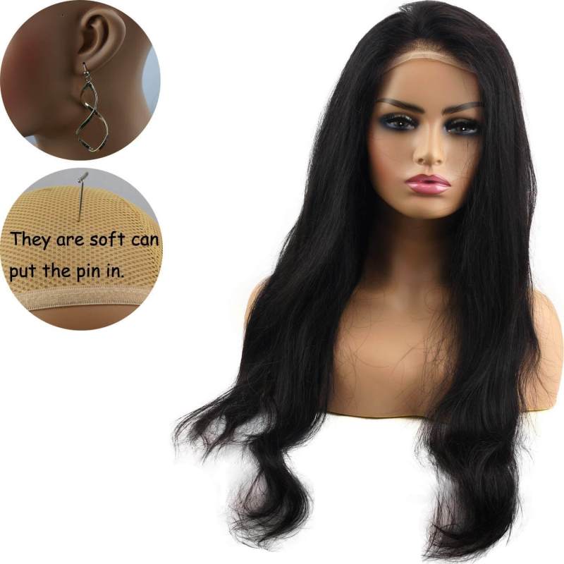 Realistic Female Mannequin Head with Shoulder Manikin PVC Head Bust Wig Head Stand for Wigs Display Making,Styling,Sunglasses,Necklace Earrings