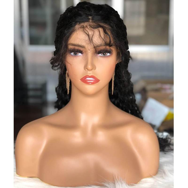 Realistic Female Mannequin Head with Shoulder Manikin PVC Head Bust Wig Head Stand for Wigs Display Making,Styling,Sunglasses,Necklace Earrings