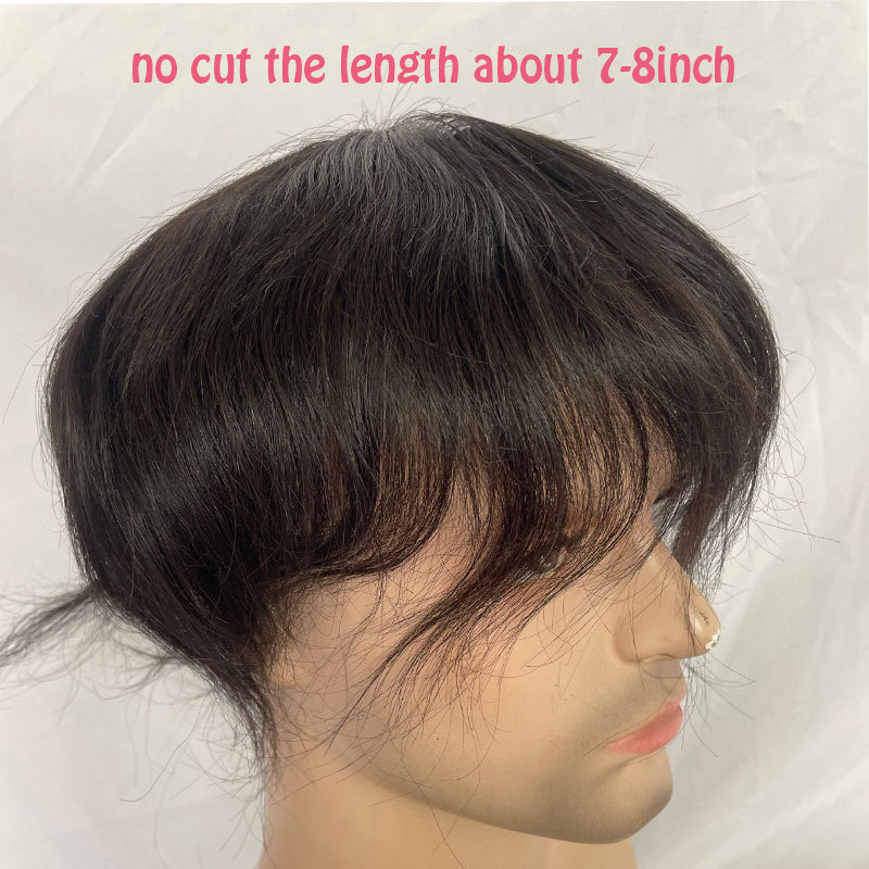 Men Toupee Silk Base Wigs For Men Short Hair PU Silk Base Toupee Human Hair Toupee For Men Hair pieces Transparent skin Hair Replacement Natural Hair