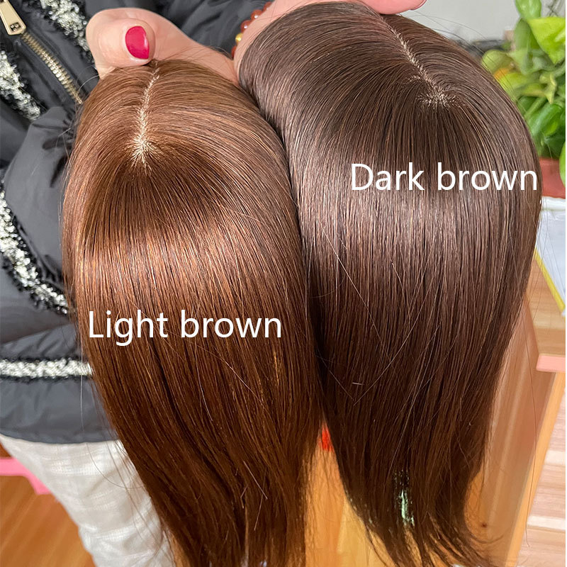 10x12cm Silk Base Real Human Hair Toppers For Women Natural Hairpiece Top Crown Hair Clip In Hair Extensions