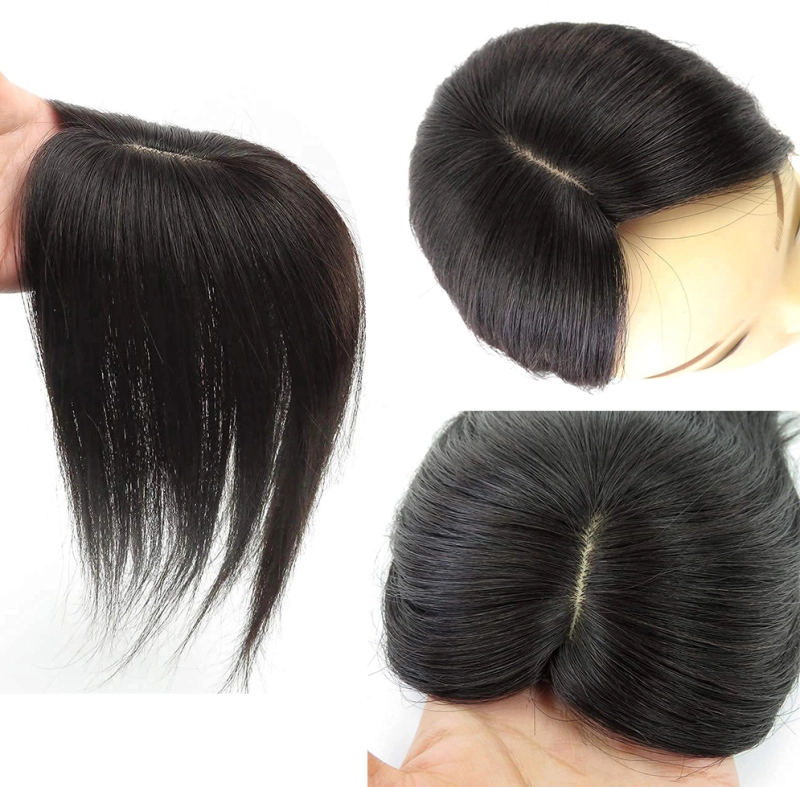 10x12cm Silk Base Real Human Hair Toppers For Women Natural Hairpiece Top Crown Hair Clip In Hair Extensions