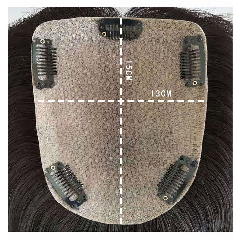 Skin Base Human Hair Topper With Clips In Silk Top Virgin European Hair Toupee for Women Fine Hairpiece 13X15cm Silk Base Closure