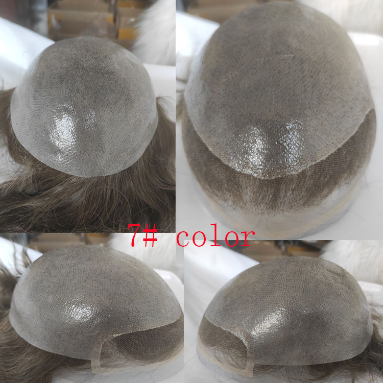 Men's Toupee Hairpieces Replacement System For Men PU Base With Frontal Swiss Lace Net 100% Virgin Human Hair 10x8 "Base Size 4TBlonde Color