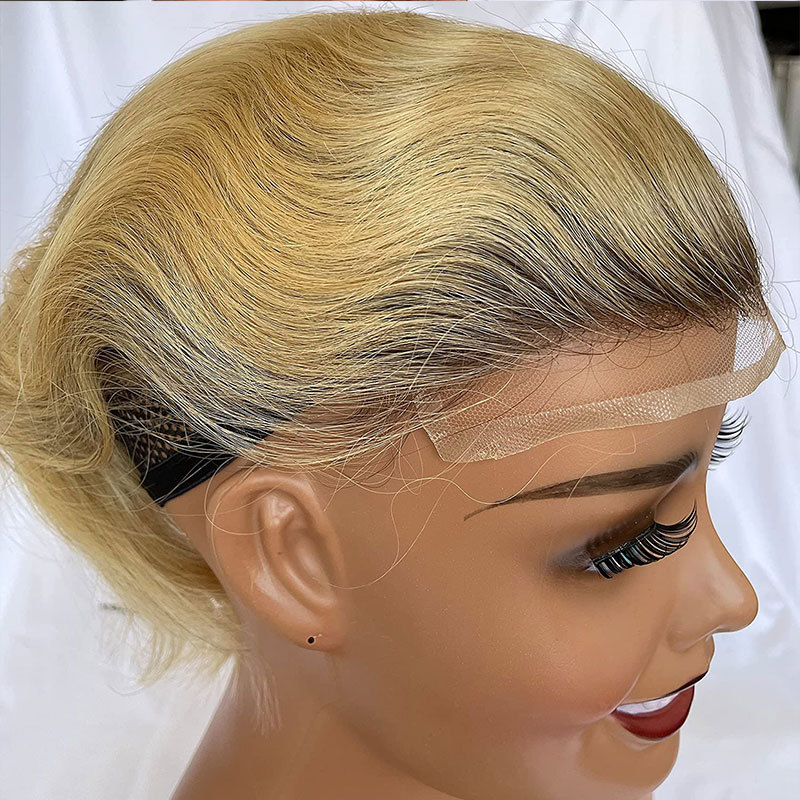 Men's Toupee Hairpieces Replacement System For Men PU Base With Frontal Swiss Lace Net 100% Virgin Human Hair 10x8 "Base Size 4TBlonde Color