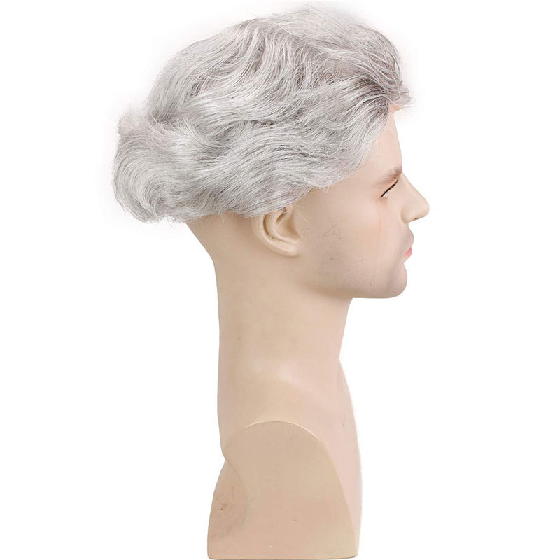 Men's Toupee 10"x8" Human Hair Thin Skin Hairpiece Hair Replacement Wigs Mono Lace Net Base for Men #21 Ash Blonde Color