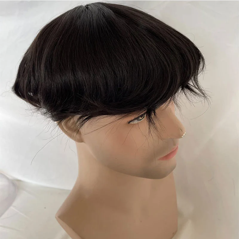 613# New Hairpiece Q6 Toupee For Men Swiss Lace & PU Base Human Hair Replacement System Unit Toupee Wig For Men Wigs 8x10 Toupee