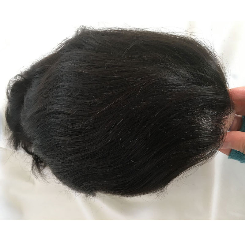 Human Hair Piece Wigs Toupee for Men Hair Replacement System Human Hair Toupee For Men Natural Lace Front with Skin 10x8 Straight 60# White Color