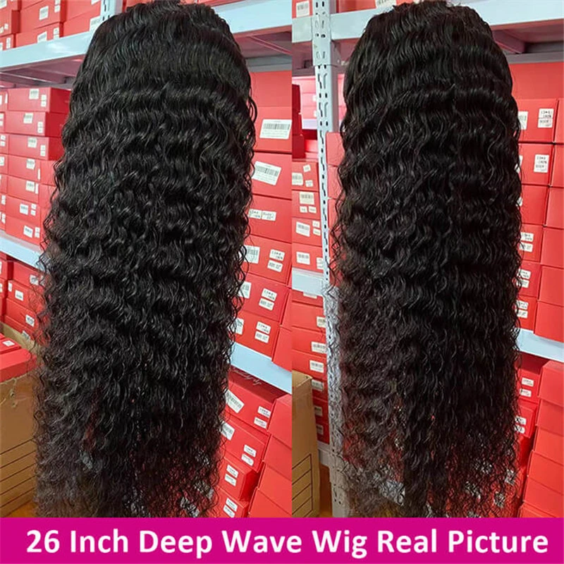 Deep Wave 13X4 Hd Lace Front Wigs Pre Plucked Undetectable Human Hair Glueless Wig With Baby Hair